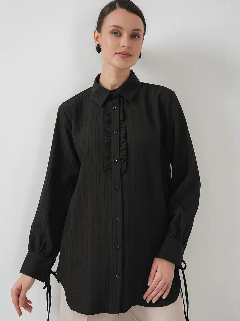 BDART Ruffle Detailed Textured Shirt